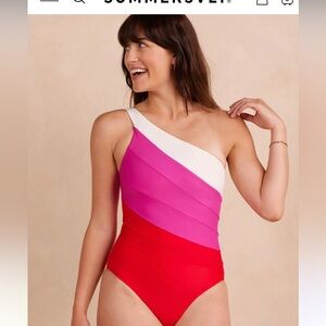Summersault Sidestroke Swimsuit- Multi Color Long Torso- Size 6